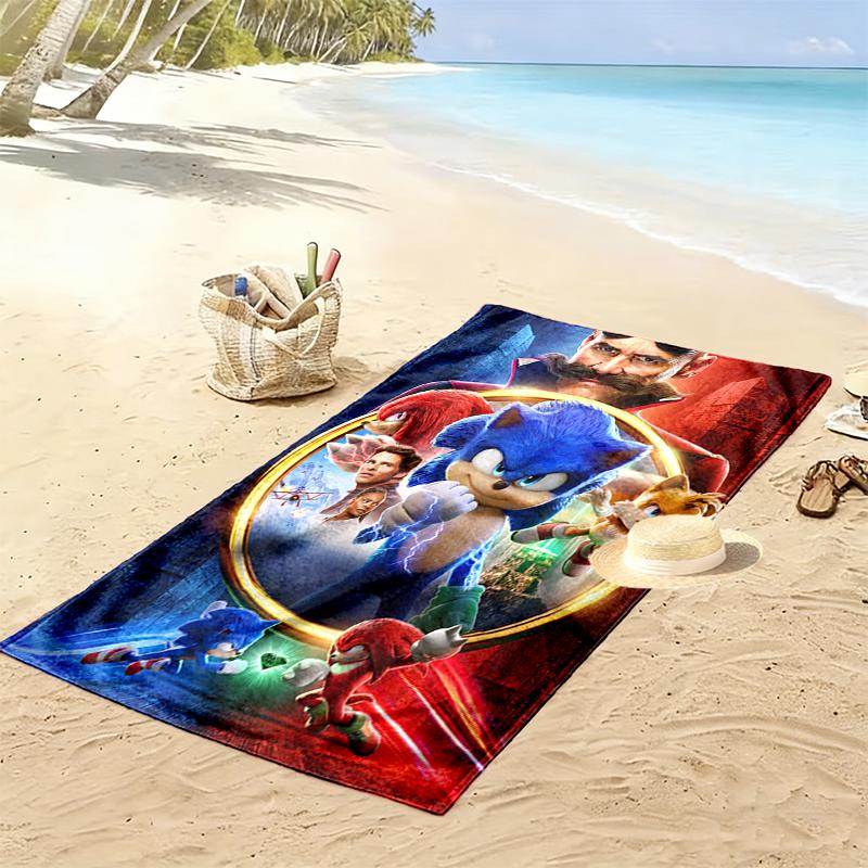 1pc SONIC Beach Towel, Outdoor Activities Perfect Summer Travel Supplies, As A Gift for Festivals