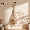 Kitchen Countertop Space Saver Handwoven Cotton Rope Storage Mesh Bag, Wall-Mounted Bohemian Style Organizer, Vertical for Garlic And Ginger