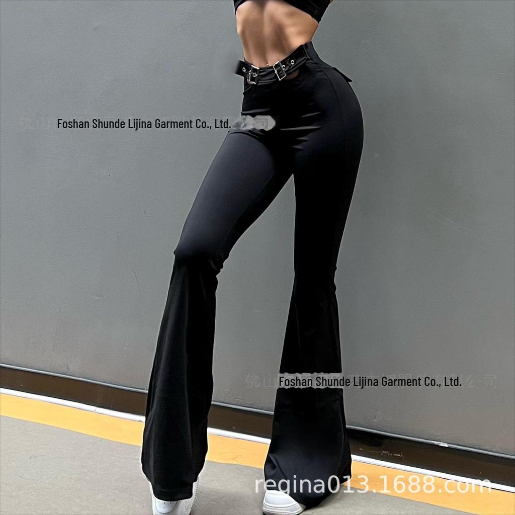 Women's High Waist Wide Leg Yoga Pants - Hip Lifting Bell-Bottom Fitness Tights