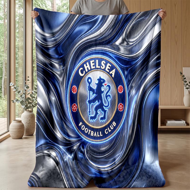 Chelsea FC Theme blanket Soft Flannel Blanket Plush Throw Blanket Cozy Sofa Bed Blanket for Home Decor