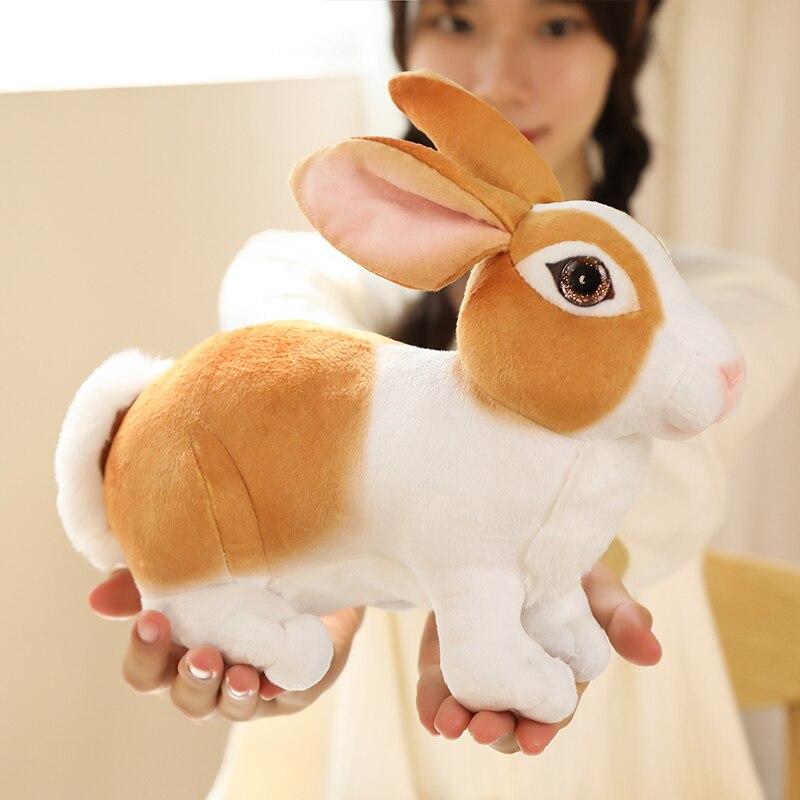 Cute Rabbit Plush Toys Simulation Wild Rabbit Dolls Stuffed Soft Cartoon Animal Pillow Nice Home Decoration Gift