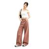 Pink wide-leg jeans women's small high-waisted spring and summer new high-waisted slim straight trousers trendy