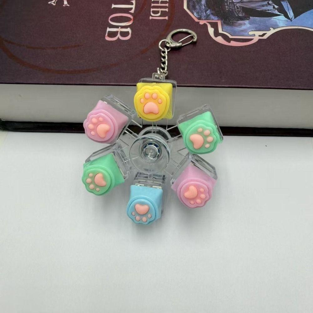 Relief Stress Keyboard Keychain 6 Keys Button Keyboard Clicker Toy Fidget Keychain For Gifts