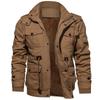 New Men's Winter Plush Jacket Hooded Cotton Medium Length Casual Thickened Jacket Warm