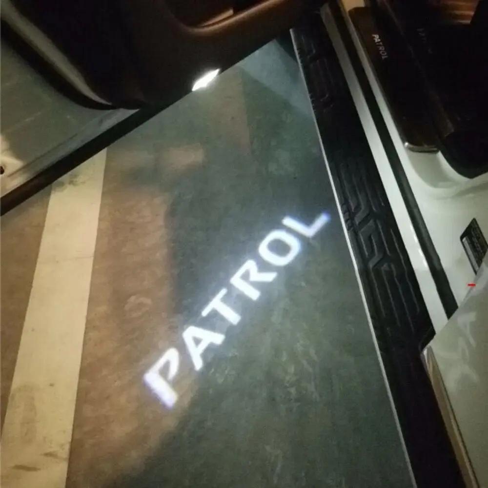 2 шт. Светодиодный логотип, приветственный свет в дверь автомобиля для Patrol Y62 2010-2021, автомобильные аксессуары, лазерный проектор, эмблема, тень, автомобильный свет