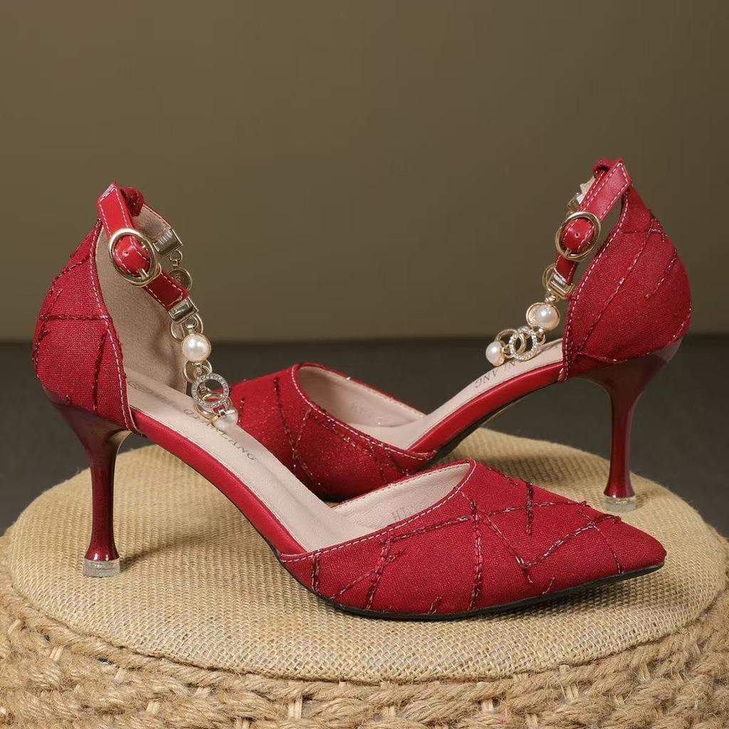 Мода Женские Туфли Мода Острый Носок Высокий Каблук Сандалии Роскошные Элегантные Женские Сандалии Тренд Мэри Джейн Обувь Женские Сандалии De Mujer