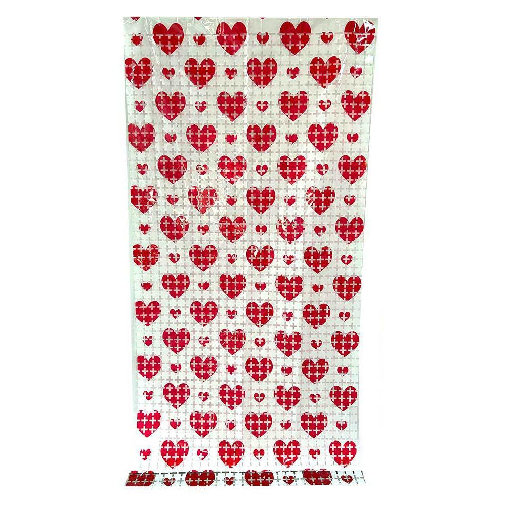 Hanging Valentine's Day Party Backdrop Foldable Streamers Curtains Valentines Day