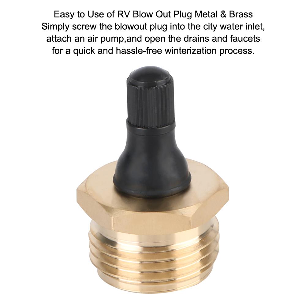 Помогает очистить водопроводные линии в автофургонах, аксессуары для автофургонов, латунная быстроразъемная заглушка для выдува воды для кемперов, автодомов и туристических прицепов