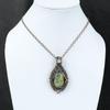Кулон с азуритом и малахитом, кулон с радужным лунным камнем, медная проволока, кулон, ювелирные изделия из драгоценных камней для подарка, ювелирные изделия из медной проволоки ручной работы