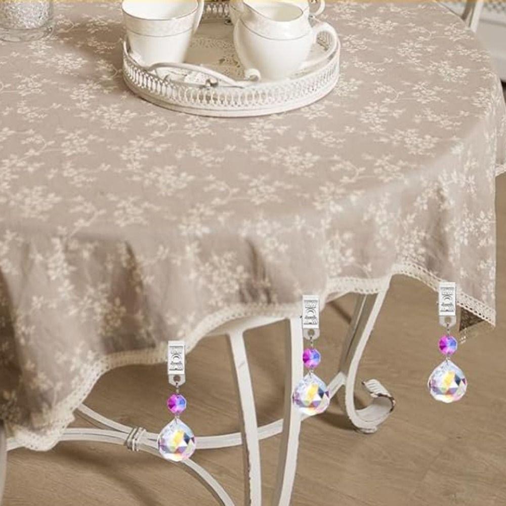 6PCS Heavy Duty Glass Table Cover Pendant Windproof Tablecloth Hanger Wedding