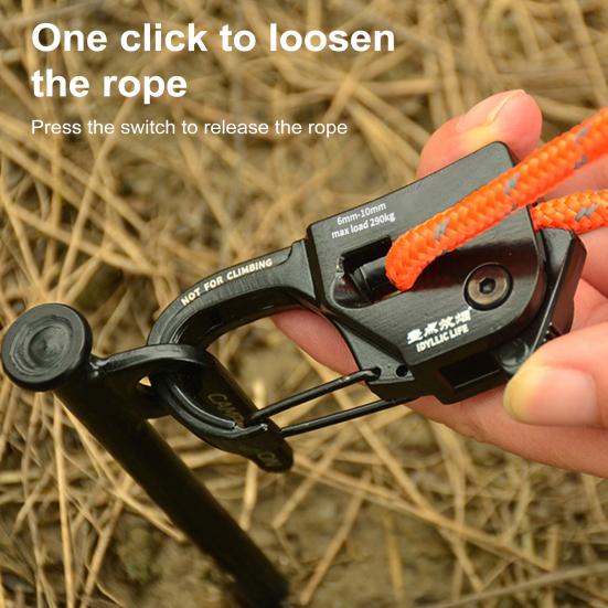 Rope Tensioner Self-locking Regulator Rustproof Lightweight Portable Strong Load-Bearing Ergonomic Quick Fix Buckle Cord Adjuster