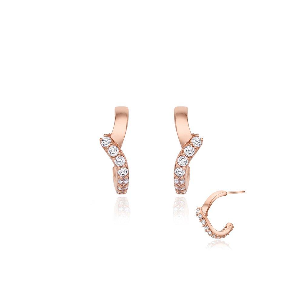 [Stonehenge] Silver Line Cubic Earrings Sc25A04E