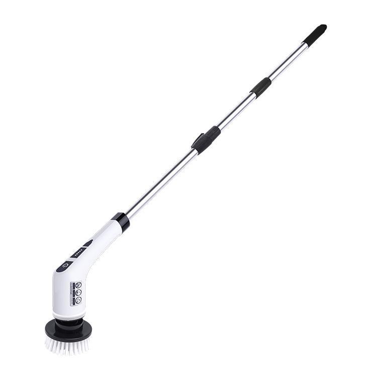 Cordless Electric Spin Scrubber with Long Handle and Crevice Brush for Kitchen and Bathroom