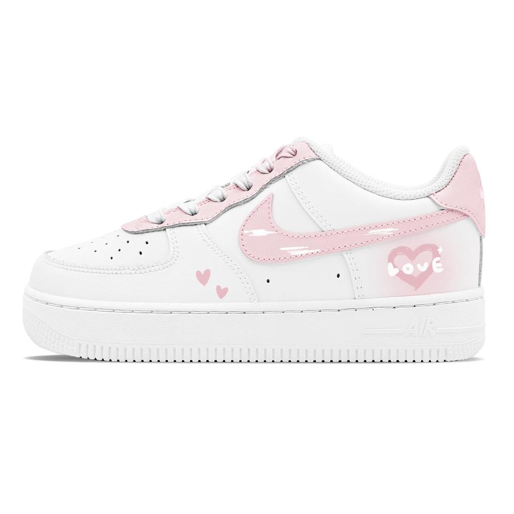 Nike Air Force 1 Air Force 1 Abrasion Resistant Slip Resistant Low top Skateboard Shoes Women's White Pink DH2920-111(Team1655-S-BOX)