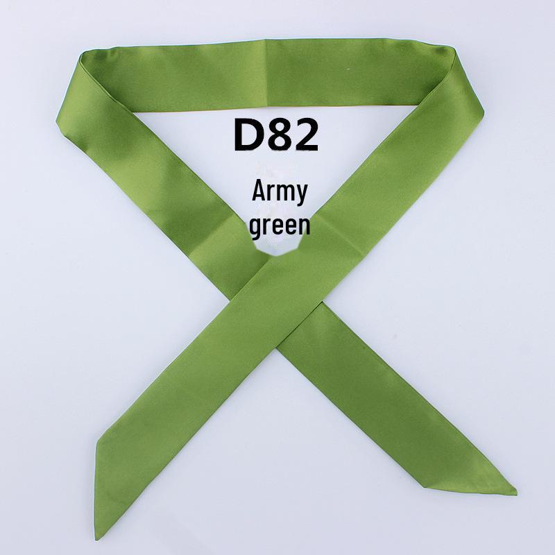 Однотонный шелковый шарф Mai Tong: Тонкая, узкая декоративная лента для ручек сумок