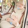 Plush Bear and Rabbit Car Cartoon Headrest Neck Pillow and Waist Pillow for Car, All Seasons Universal.