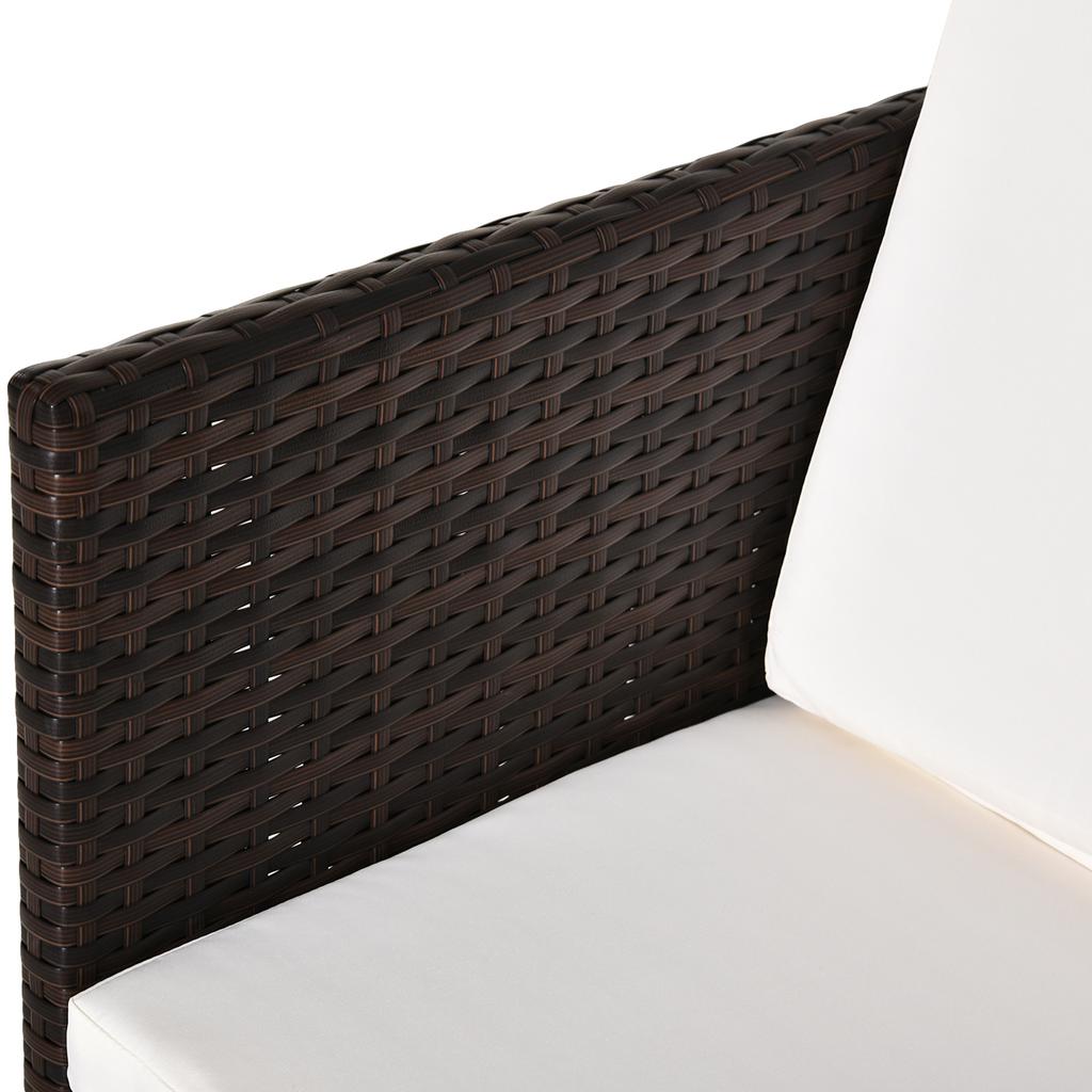 2 Seater Rattan Cube Garden Furniture Set, Rattan Dining Set with Cushions, Outdoor Dining Table and Chairs with 2 Armchairs, 2 Stools