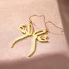 Arabic Letter Pendent Women Earrings Vintage Iranian Persian God Khoda Dangle Earring Stainless Steel Jewelry Lady Wedding Gift