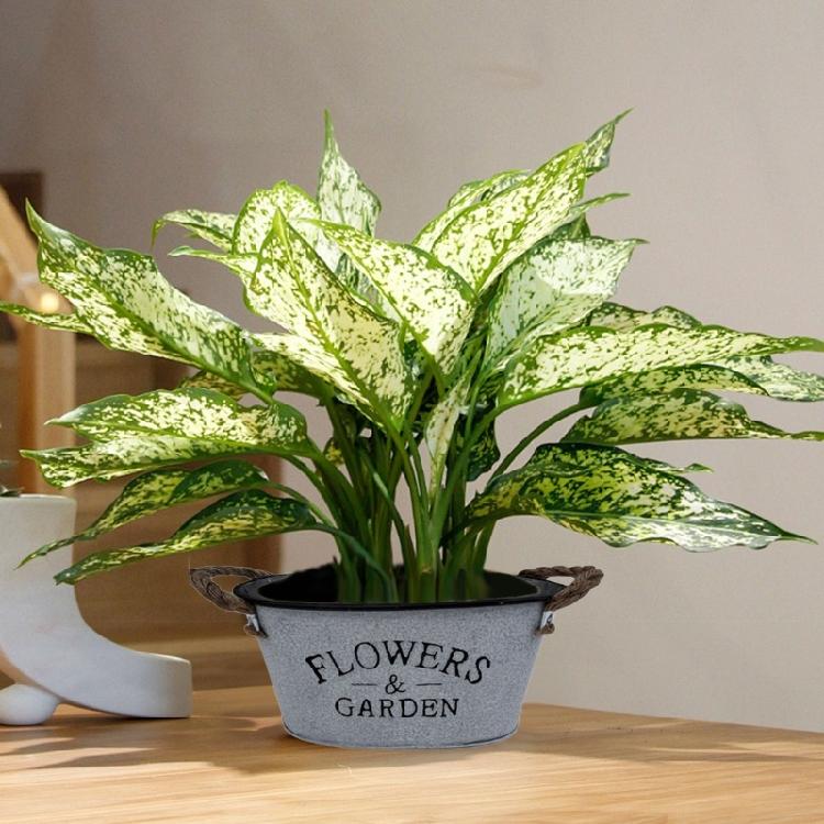 4pcs Stylish Iron Planter Pots with Letter Handmade Decorative Flower Bucket Floral Arrangement Containers for Home