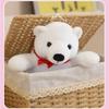 Bowtie Bear White Plush Toy Cartoon Animal Stuffed Doll Decoration Gift Kids