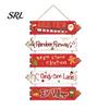 Indoor Outdoor Festive Wall Decor Rustic Wooden Hanging Pendant for Christmas Holiday Home Door, Decorative Atmosphere Art Sign Ornament with