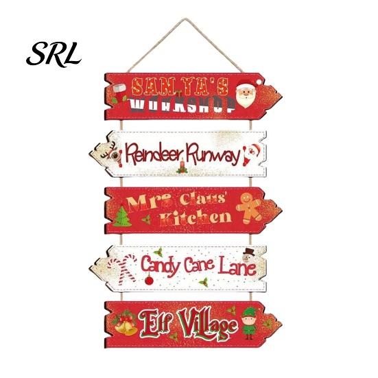 Indoor Outdoor Festive Wall Decor Rustic Wooden Hanging Pendant for Christmas Holiday Home Door, Decorative Atmosphere Art Sign Ornament with