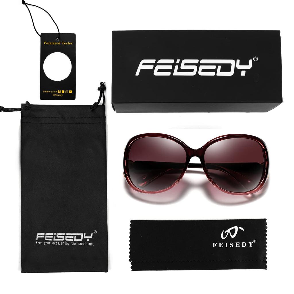 Поляризационные солнцезащитные очки FEISEDY с защитой UV400, овальная переносица, для женщин, для пешего туризма, защита, форма, легкие, защита, вождения, спорта, рыбалки, (B2730)