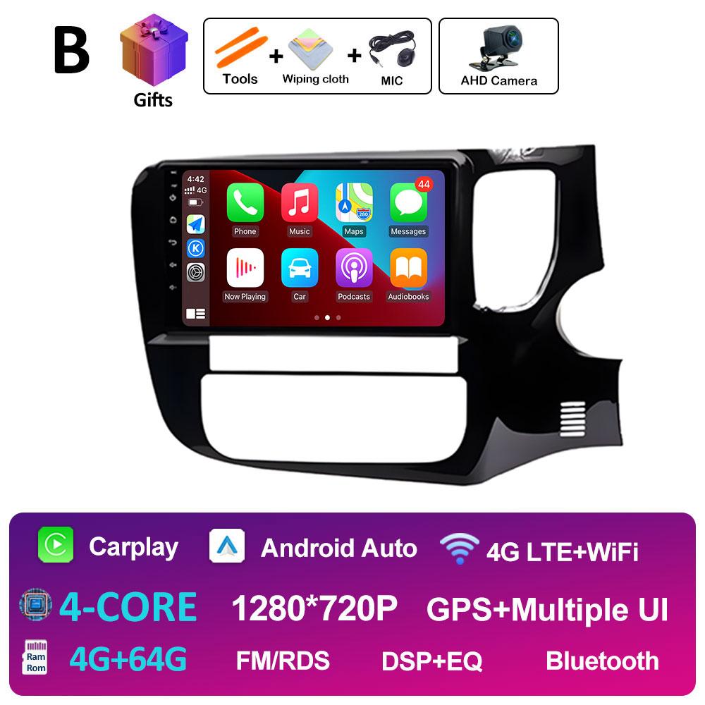 Интеллектуальная система беспроводной Carplay для Mitsubishi Outlander 3 2012 - 2018 BT 2.5D сенсорный экран GPS навигация Автомагнитола без 2din