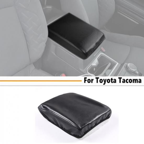 Carbon Center Console Lid Armrest Cover Cushion Pad For Toyota Tacoma 2024-2025