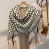 Качели И Зимняя Птица Клетчатый Шарф Женский Стиль Имитация Кашемира Шарф Утолщенная Теплая Шаль-Накидка для Кондиционированного Помещения