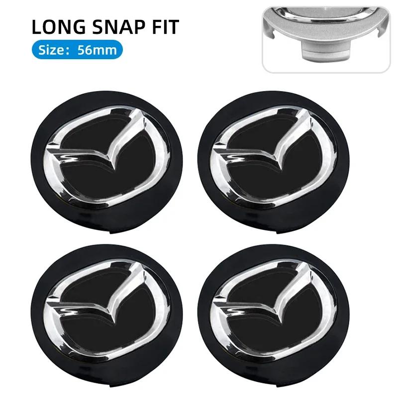 4Pcs Wheel Hub Center Cover CX-3 CX-4 CX-5 CX7 CX8 Long Leg 56MM ID53MM New Models For Mazda Atenza Axela Gray Black