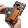 SUTENI H13 Кожаный чехол из ПК+ТПУ для Google Pixel 7a, Подставка, Держатель для карт, Задняя крышка телефона с ремешком для руки