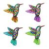 Iron Colorful Hummingbird Wall Decoration Home Office Living Room Bathroom Indoor Outdoor Metal Wall Art Hanging Bird Ornament Pendant