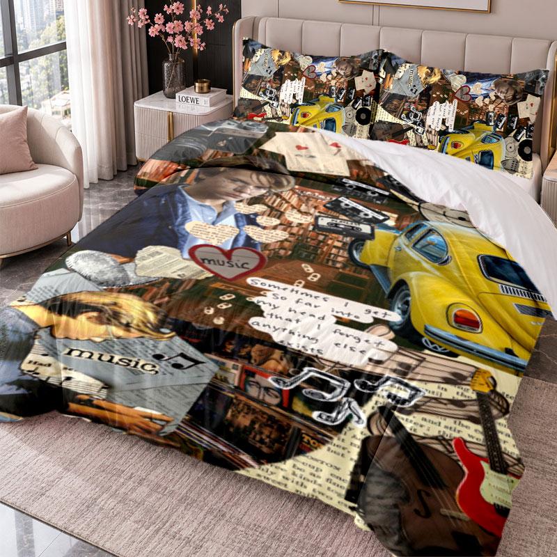 Die drei Fragezeichen 3Pcs Bedding Set Duvet Cover With Two Pillowcases For Bedroom Home Decoration