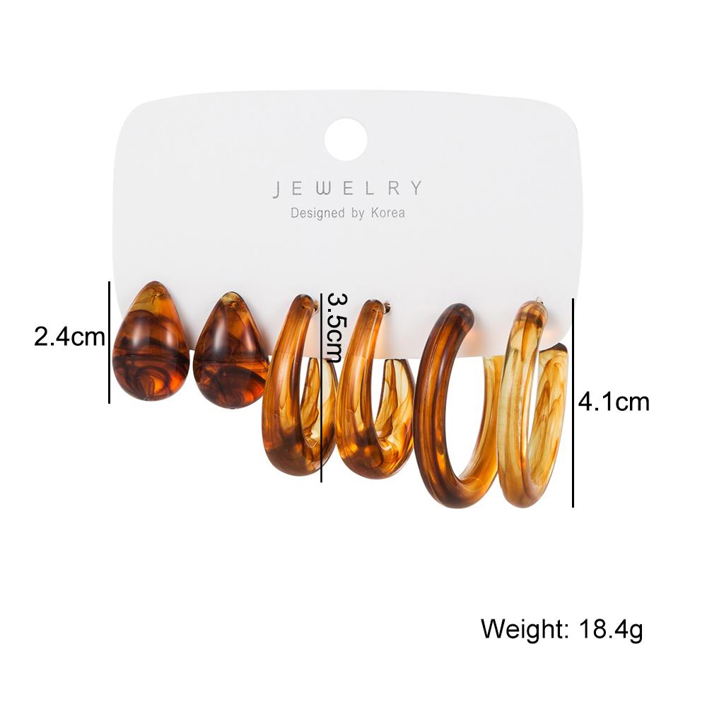 Модные акриловые серьги-кольца из смолы, комплект гладких блестящих зеленых красочных женских ретро-ювелирных изделий