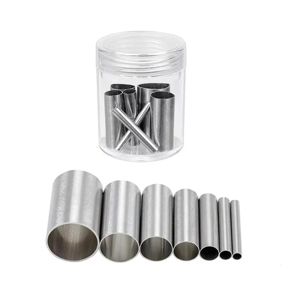 7pcs/set Metal Hole Hollow Round Cutter Round Shape with Storage Box Ceramic Cutting Mould Hollow Punch Pottery Tools