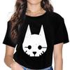Белая футболка Stray Game Cat, женские футболки в стиле гранж, летняя футболка Harajuku с круглым вырезом из полиэстера