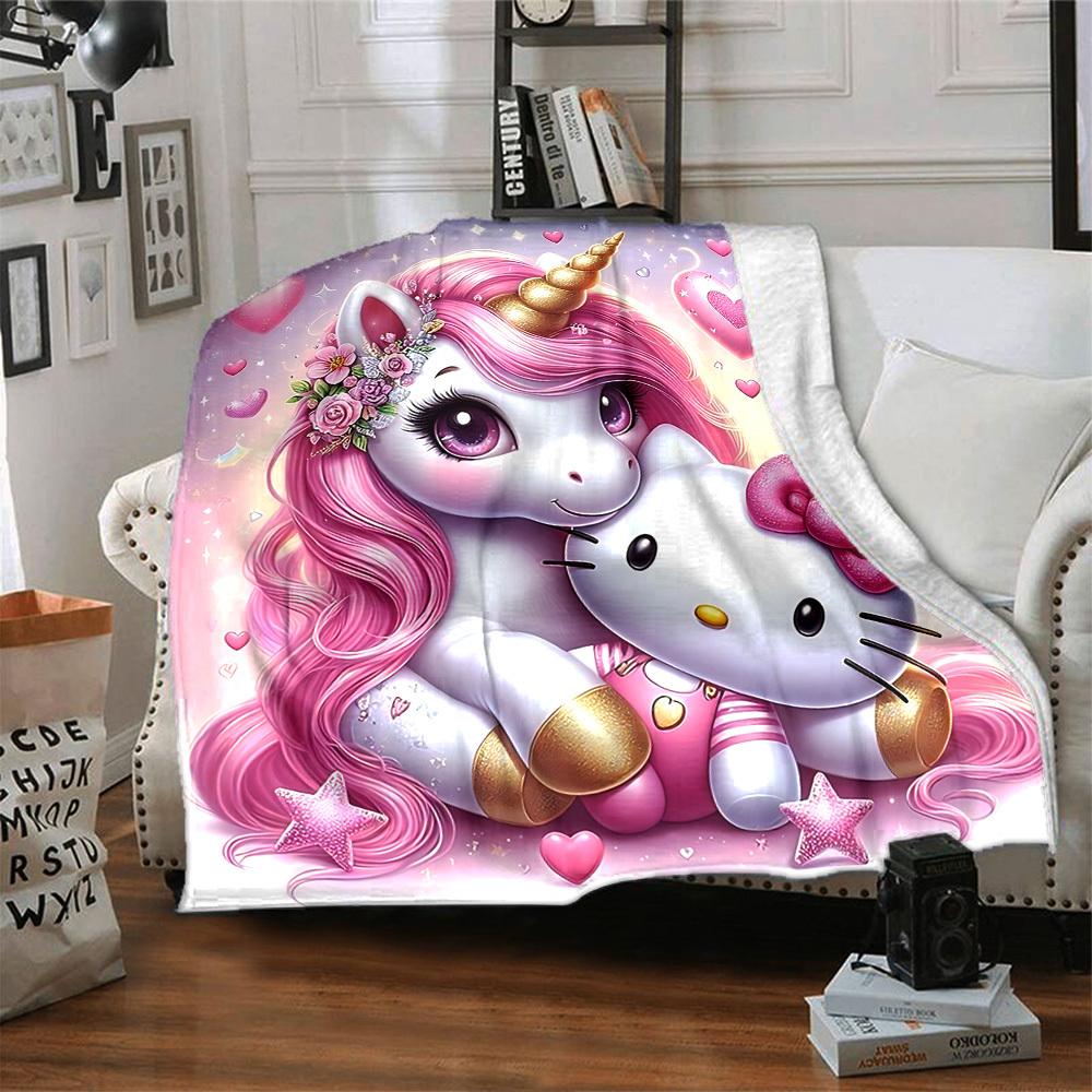 1 шт. одеяло Единорог Hello Kitty Легкий фланелевый плед для дивана кровати путешествий кемпинга гостиной офиса дивана кресла