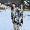 1 шт. Зимний женский пончо Теплый шарф Двусторонний Дизайнерский Утолщающий плед Роскошный шарф Шарф для альпинизма