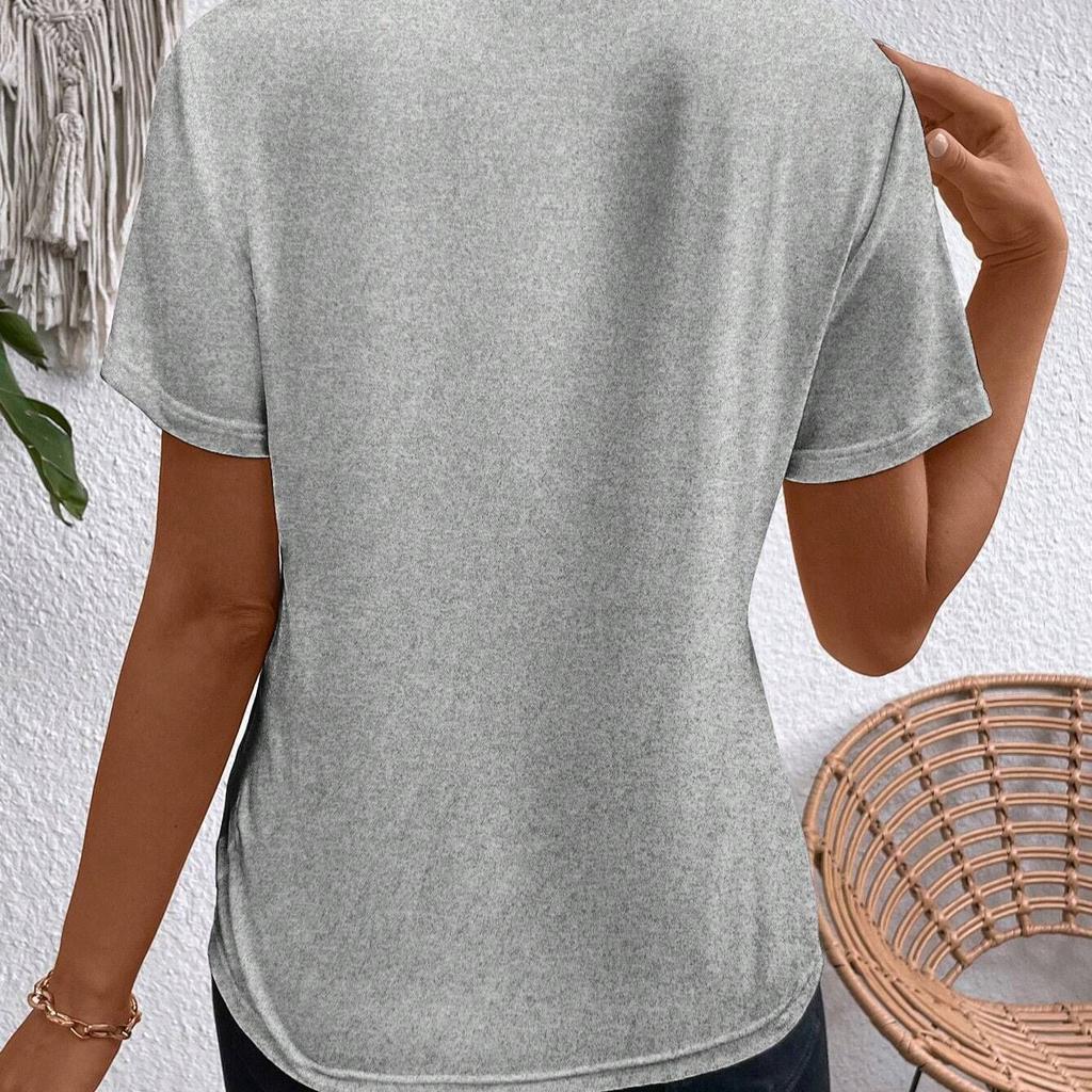 Летняя новая однотонная свободная футболка с круглым вырезом и короткими рукавами, жилет для женщин