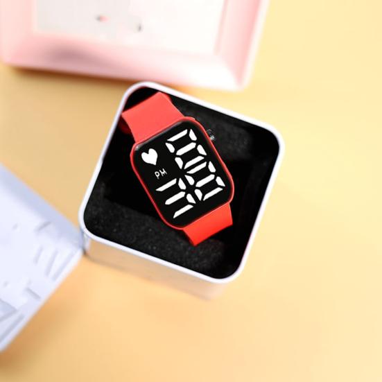 Наручные часы с большим экраном, регулируемым ремешком, легко читаемые электронные часы для мальчиков и девочек, дисплей времени, работающие от батареек, детские светодиодные цифровые часы