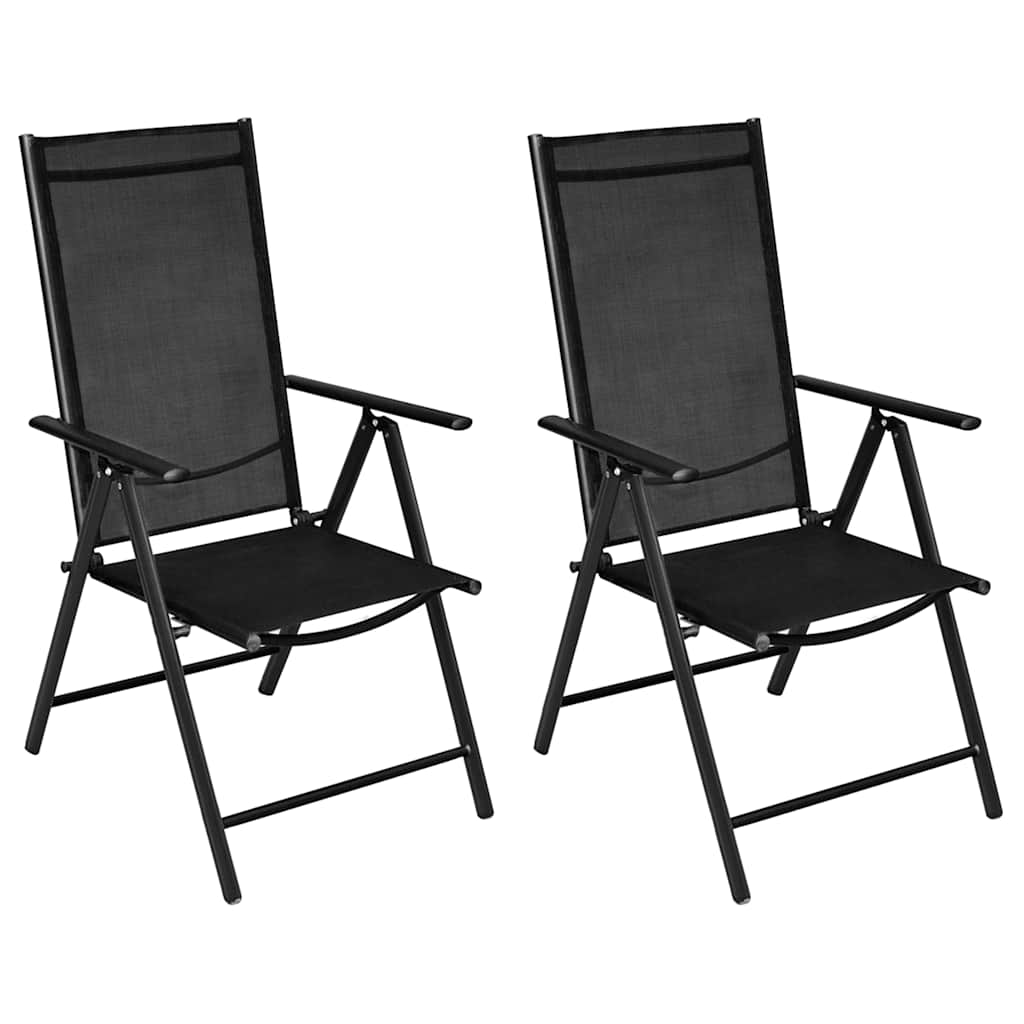vidaXL Klappstühle, 2 Stück, Aluminium und Textilene, Schwarz