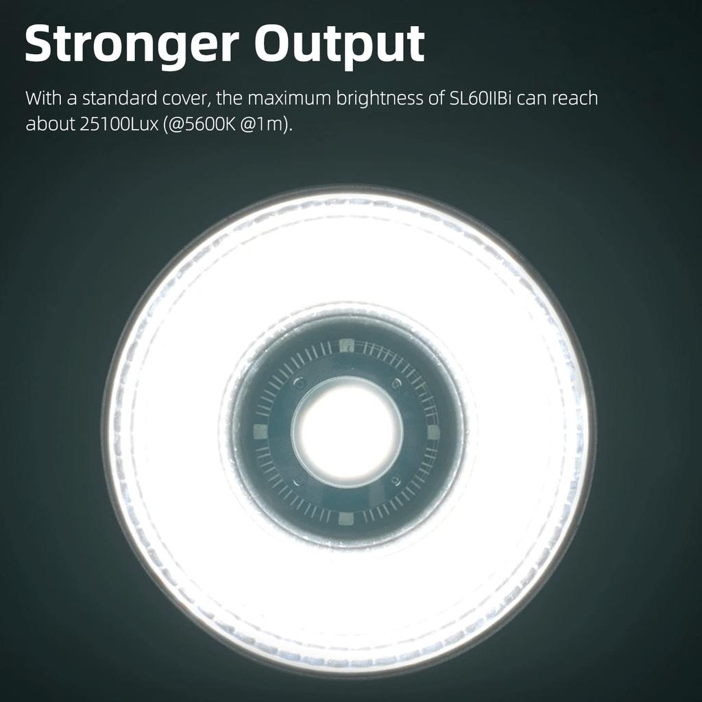 Godox SL60IIBi 75W LED Video Bowens Mount Dual Color Brightness App Подходит для освещения неподвижной видеосъемки, 25100 Люкс при 5600 К, температура, 0% -100%