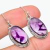 Natural Brazilian Amethyst Gemstone 925 Solid Sterling Silver Earring 1.50" U1Z98