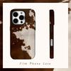 TERRA Коричневый меховой чехол для телефона для IPhone 16 15 14 13 12 11 X XS XR XSMAX 7 8 Pro Max Plus Двухслойная задняя крышка