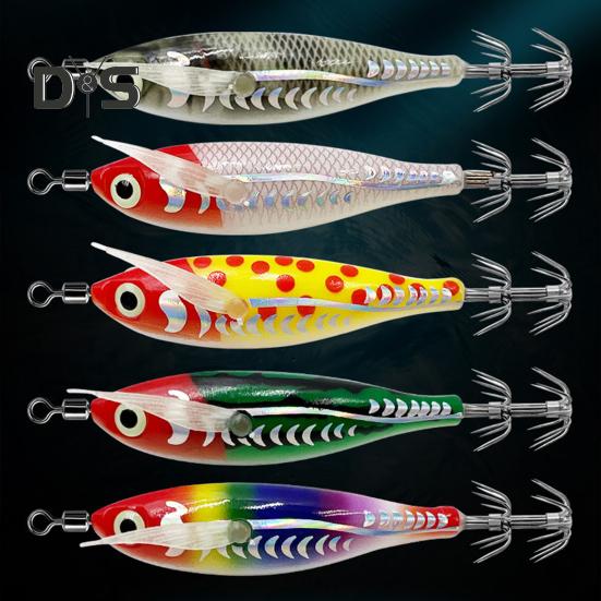 Приманка в виде креветки 8 см/5,3 г с крючком-вертлюжком для ловли кальмаров, светящаяся реалистичная бионическая искусственная приманка для ловли соленой воды, пресноводного окуня, судака, форели, аксессуары для рыбалки