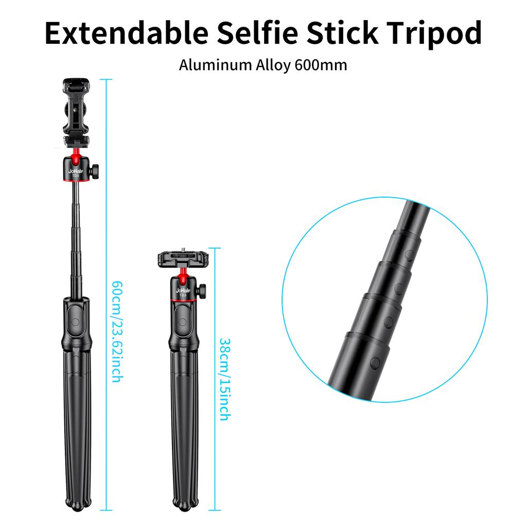 JoHalF Extendable Octopus Tripod Flexible Selfie Stick Tripod Stand with Phone Holder 1 4 Inch Screw Remote Shutter for