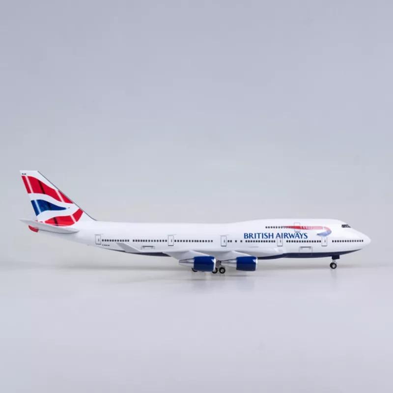 47см Масштаб 1/150 B747 British Airways Самолет Модель Самолета Игрушки со Светом Литой Смола Самолет Коллекция Дисплей Подарки Поклонники