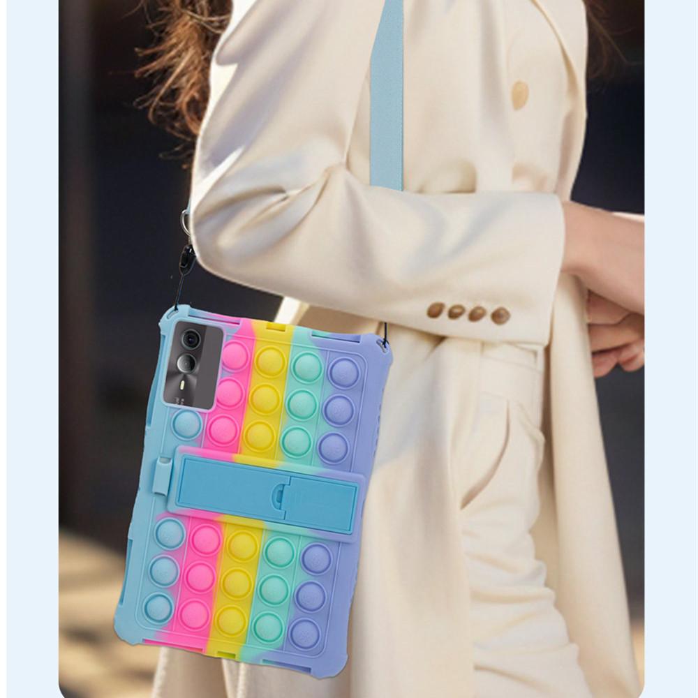 Мягкий чехол-подставка Bubble для Blackview Tab 90 Wifi 2025 с плечевым ремнем, защитный детский чехол для планшета