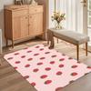 Cute Strawberry Bathroom Mat Soft Bedroom Floor House Laundry Room Mat Anti-skid Welcome Doormat  Carpets for Living Room